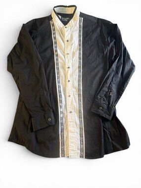 Brooks & Dunn Collection Men’s Large Western Shirt Black Embroidered